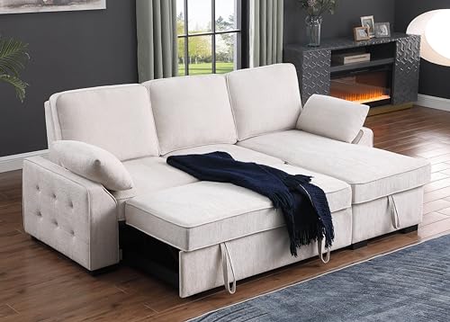 L-Shaped Sleeper Sofa with Storage & USB Charging