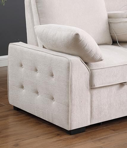 L-Shaped Sleeper Sofa with Storage & USB Charging