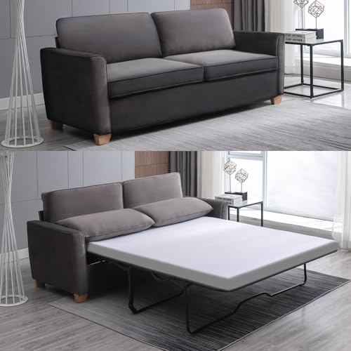 Velvet Sleeper Sofa with Pullout Bed for Small Spaces
