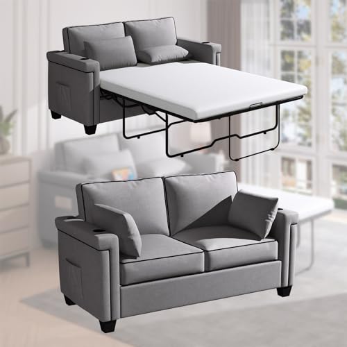 Pull Out Sofa Bed with Charging Ports - Grey