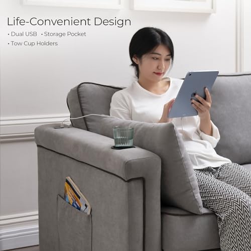 Transformable Sofa Bed with Memory Foam Mattress