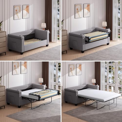 Transformable Sofa Bed with Memory Foam Mattress