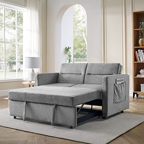 Modern Convertible Sleeper Sofa Bed with Pockets
