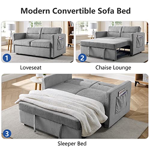 Modern Convertible Sleeper Sofa Bed with Pockets