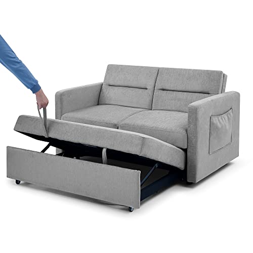 Modern Convertible Sleeper Sofa Bed with Pockets