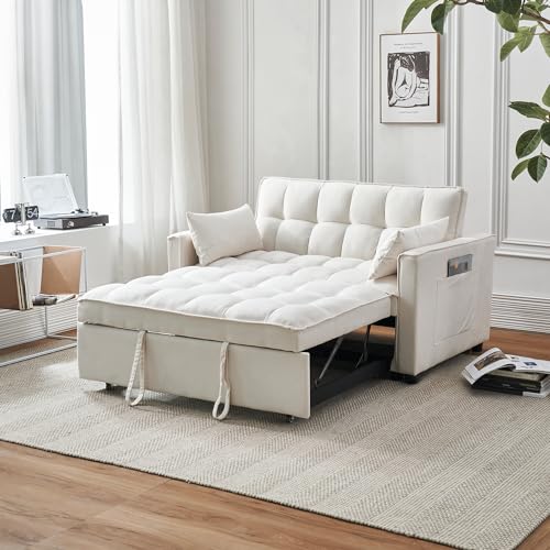 3-in-1 Convertible Sofa Bed with Reclining Backrest