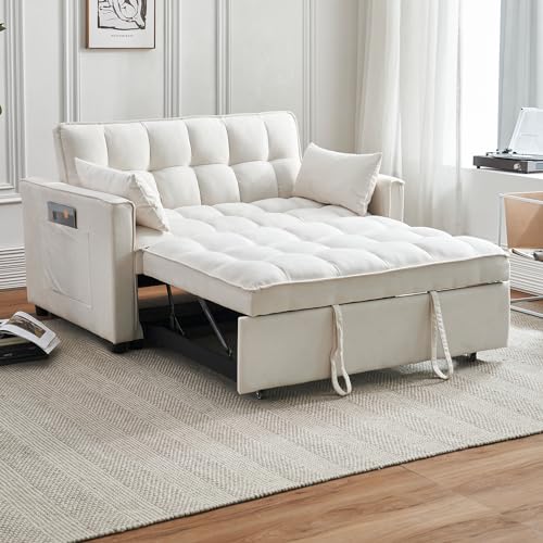 Modern Velvet 3-in-1 Convertible Sleeper Sofa