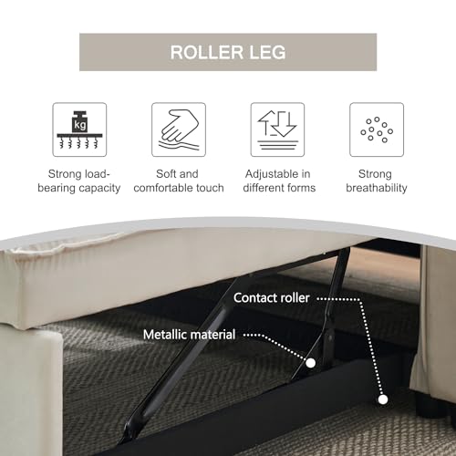 Modern Velvet 3-in-1 Convertible Sleeper Sofa