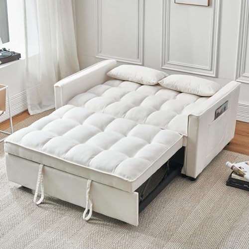 Modern Velvet 3-in-1 Convertible Sleeper Sofa
