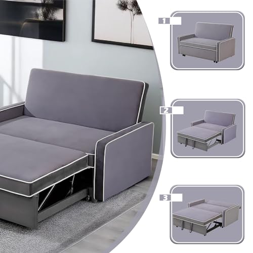 SumKea 3-in-1 Sleeper Loveseat Sofa Bed - Grey