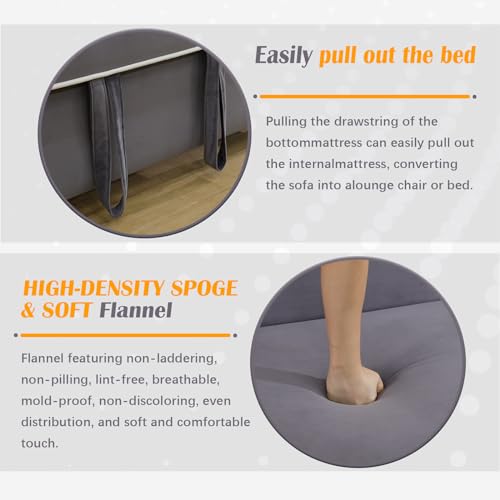 SumKea 3-in-1 Sleeper Loveseat Sofa Bed - Grey