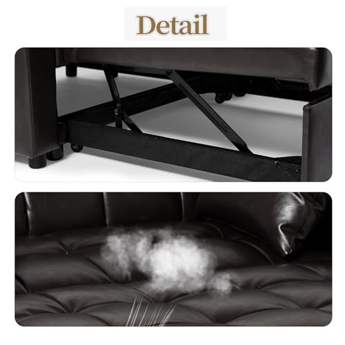 Versatile 3-in-1 Faux Leather Sofa Bed