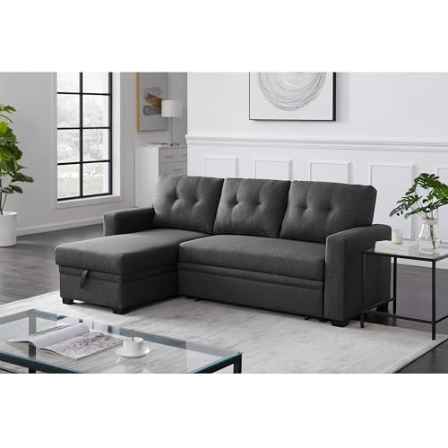 Modern L-Shaped Sleeper Sectional Sofa with Chaise