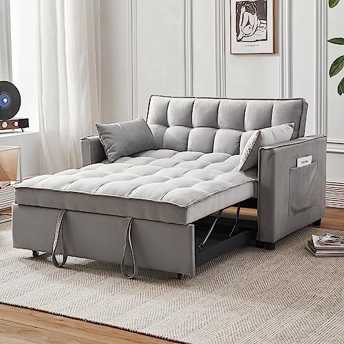 Light Grey 3-in-1 Convertible Sleeper Sofa Bed