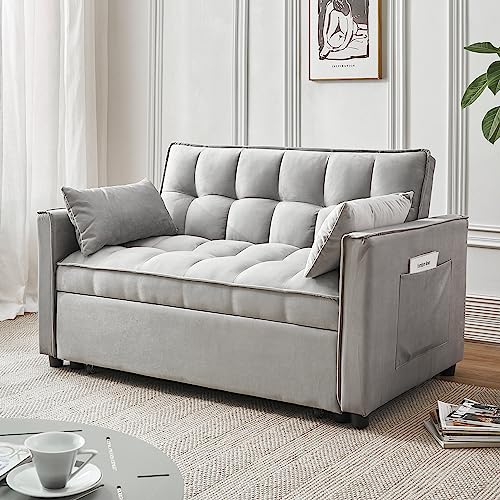 Light Grey 3-in-1 Convertible Sleeper Sofa Bed