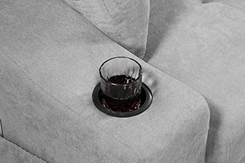 Gray L-Shaped Sleeper Sofa with Storage & Cup Holders