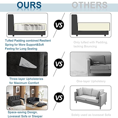 VINGLI 64" Full Size Convertible Futon Sofa