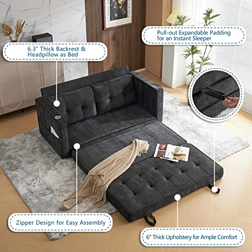 VINGLI 64" Full Size Convertible Futon Sofa