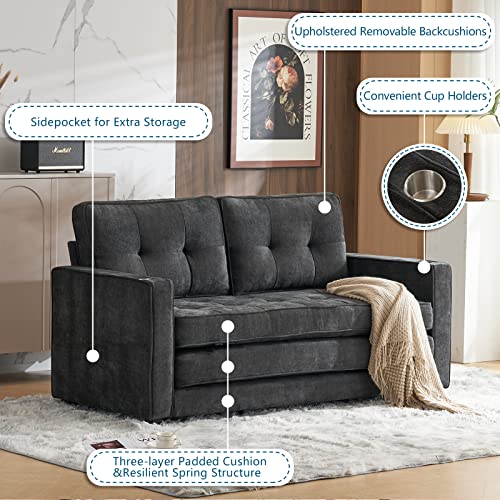 VINGLI 64" Full Size Convertible Futon Sofa