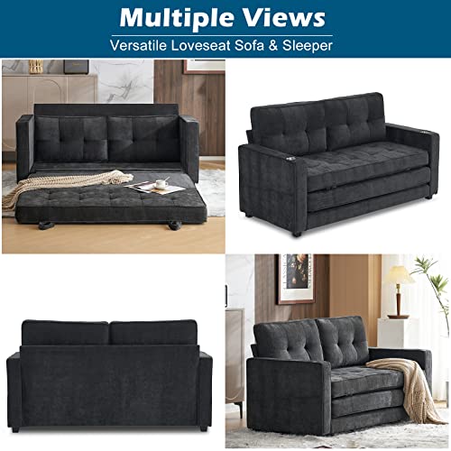 VINGLI 64" Full Size Convertible Futon Sofa