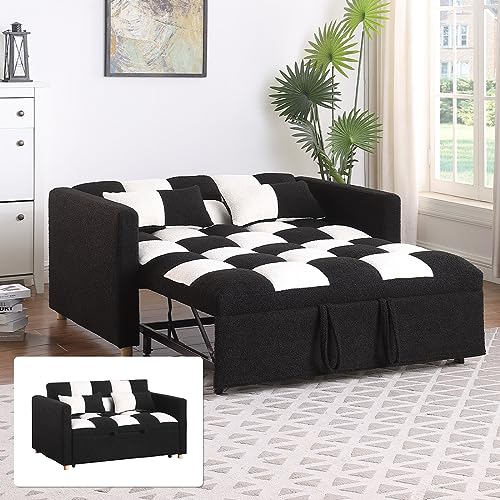VITOVMA Twin Sleeper Sofa Loveseat with Pillows