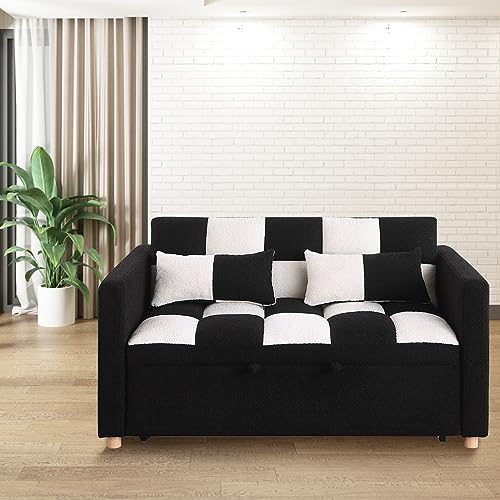 VITOVMA Twin Sleeper Sofa Loveseat with Pillows