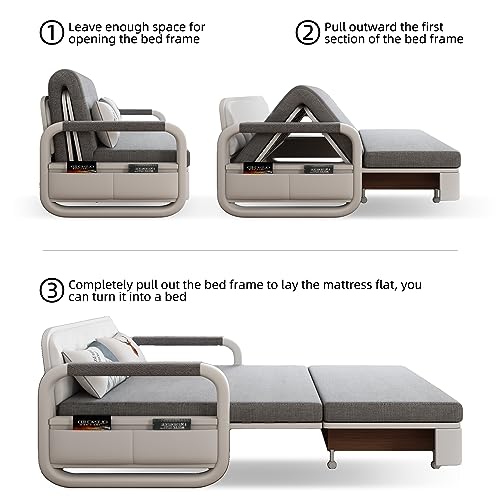 Modern Convertible Sofa Bed with Adjustable Backrest