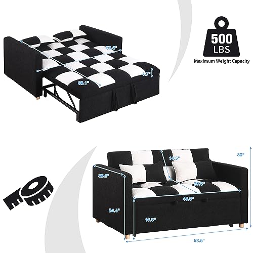 VITOVMA Twin Sleeper Sofa Loveseat with Pillows
