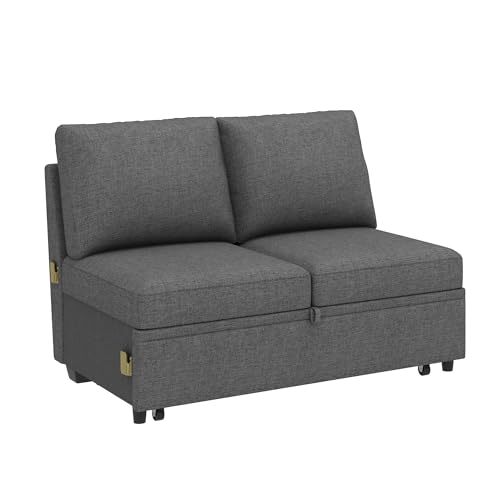 HONBAY Dark Grey Modular Sleeper Sofa Loveseat