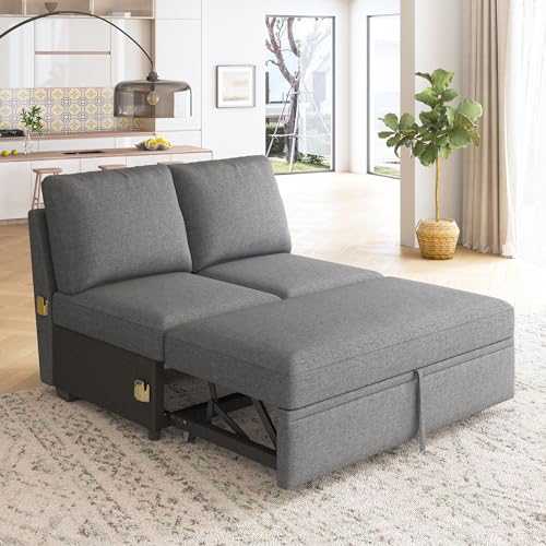 HONBAY Dark Grey Modular Sleeper Sofa Loveseat