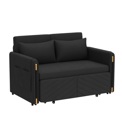 Modern Convertible Velvet Sofa Bed with Pillows