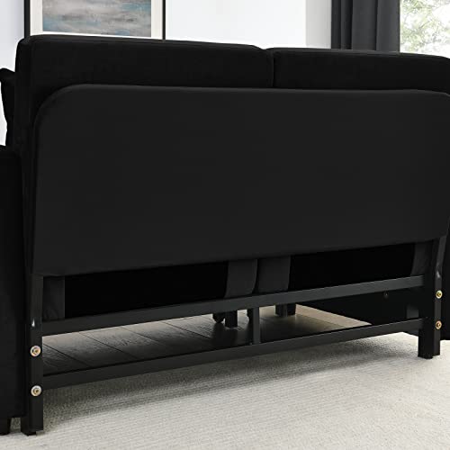 Modern Convertible Velvet Sofa Bed with Pillows