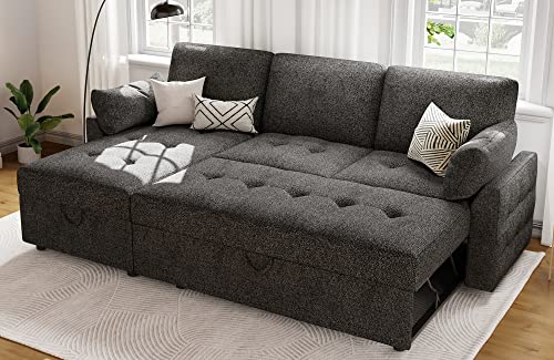 Papababe Modern Sleeper Sofa Bed with Storage
