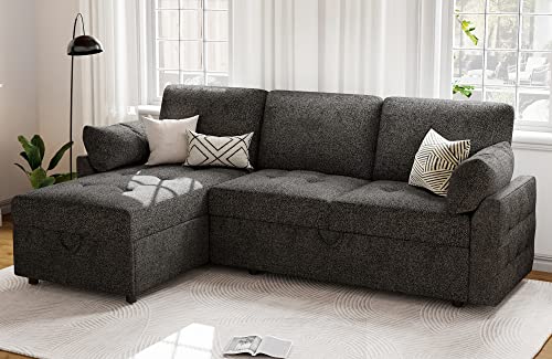 Papababe Modern Sleeper Sofa Bed with Storage