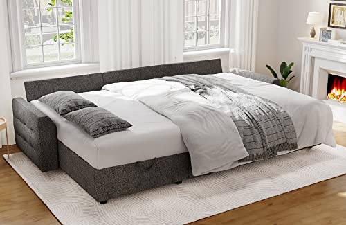 Papababe Modern Sleeper Sofa Bed with Storage