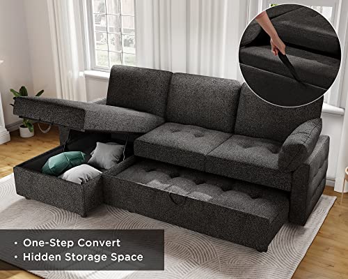 Papababe Modern Sleeper Sofa Bed with Storage