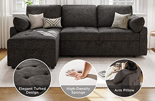 Papababe Modern Sleeper Sofa Bed with Storage