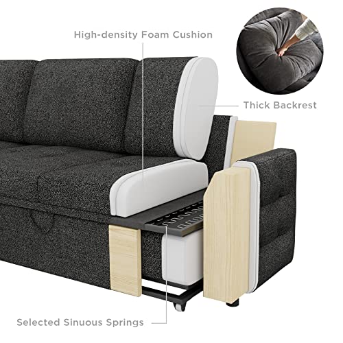 Papababe Modern Sleeper Sofa Bed with Storage