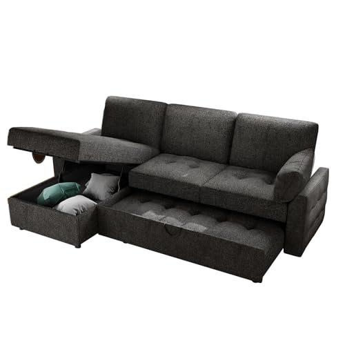 Papababe Modern Sleeper Sofa Bed with Storage