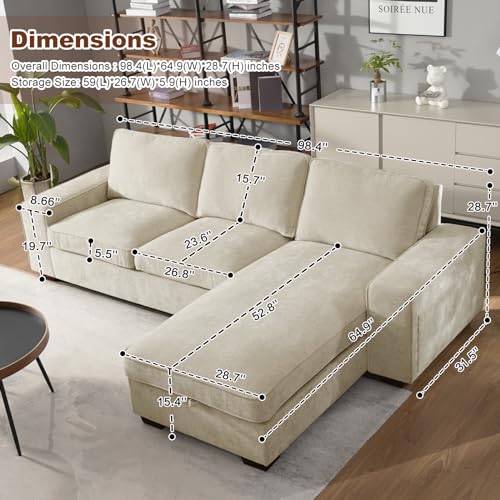 Beige Componible Sectional Sofa by Coosleep Home