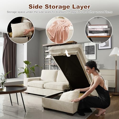 Beige Componible Sectional Sofa by Coosleep Home