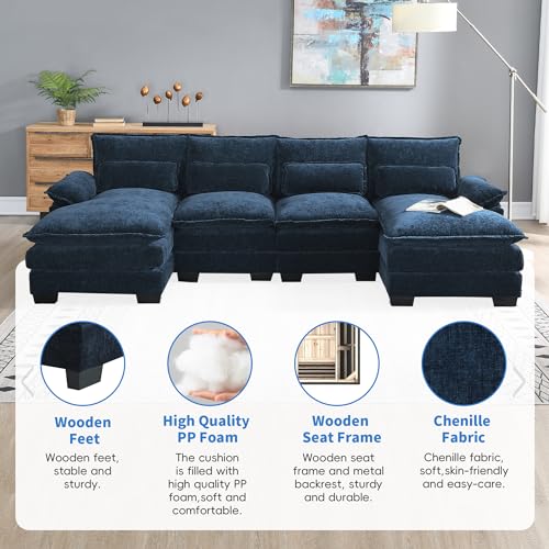Modular 6-Seater Chenille Cloud Sectional Sofa