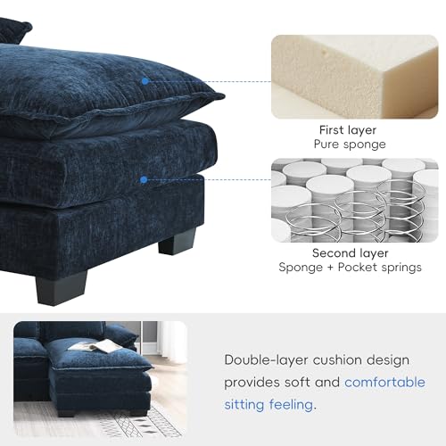 Modular 6-Seater Chenille Cloud Sectional Sofa