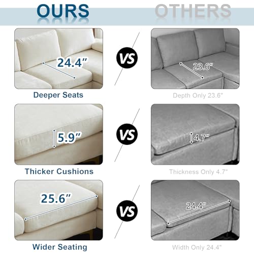 Stylish U-Shape Sectional Sofa with Chaise
