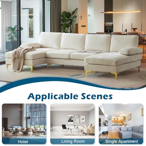 Stylish U-Shape Sectional Sofa with Chaise