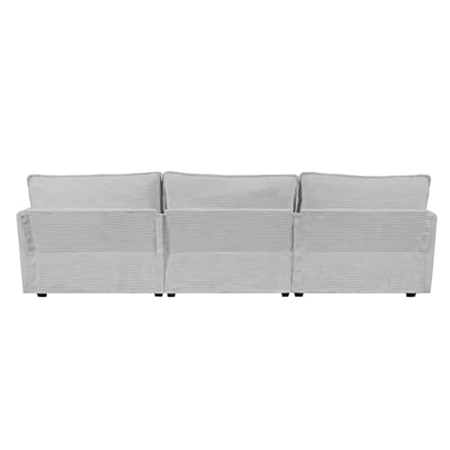 Oversized Gray Modular Sectional Sofa with Ottoman