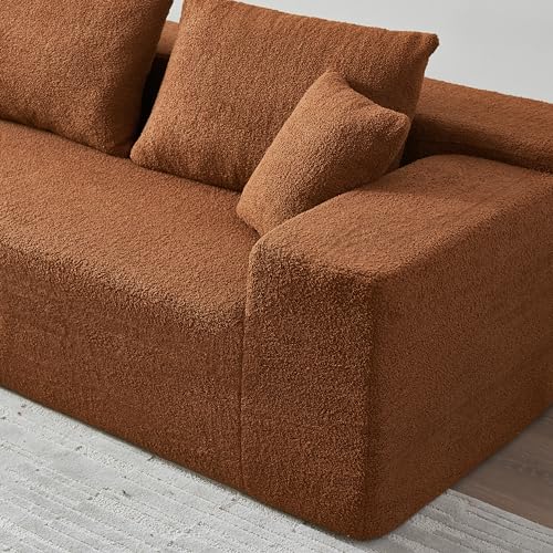 Modular L-Shape Orange Sectional Sofa with Chaise