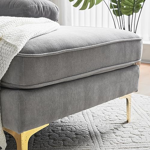 Light Grey L-Shaped Sectional Sofa with Chaise