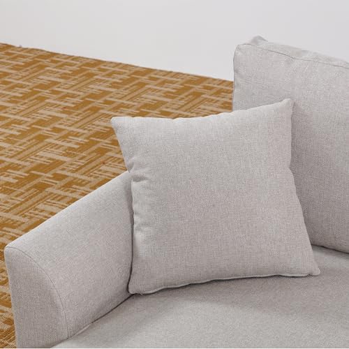 Beige Reversible U-Shape Sleeper Sectional Sofa