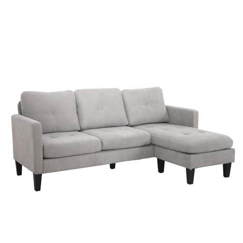 Modern L-Shaped Convertible Sofa with Reversible Chaise